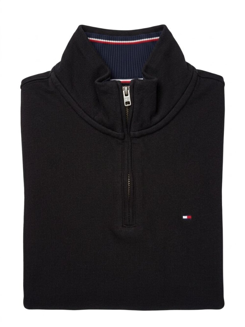 Tommy Hilfiger Men's Quarter-Zip Pullover Sweater in Black